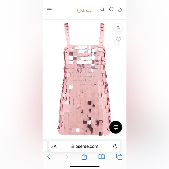 Oseree metallic dress in medium. Wore 1x. Pink color. Fits true to size. - Picture 2 of 6